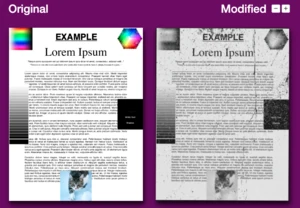 PDF to scanned look. If you want a PDF to look like it was printed and then scanned, this is the artistic tool needed. It adds noise, dust, dirt, skew, and other elements to make it look like you gave it a print and maybe a wet signature